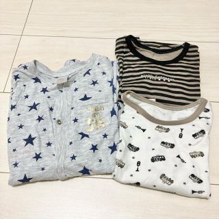 エイチアンドエム(H&M)のロンパース　シャツ　3枚セット　まとめ売り　80(ロンパース)