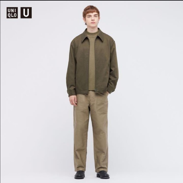 UNIQLO(ユニクロ)の新作 ユニクロU  ジップアップ ブルゾン ブラウン L メンズのジャケット/アウター(ブルゾン)の商品写真