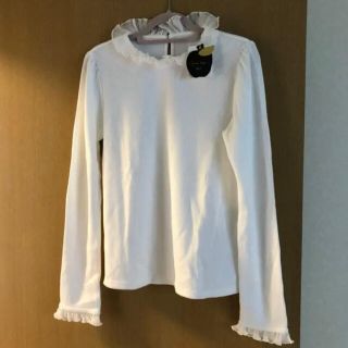 フランシュリッペ(franche lippee)の【タグ付き】フリルロンT ホワイト(Tシャツ/カットソー(七分/長袖))