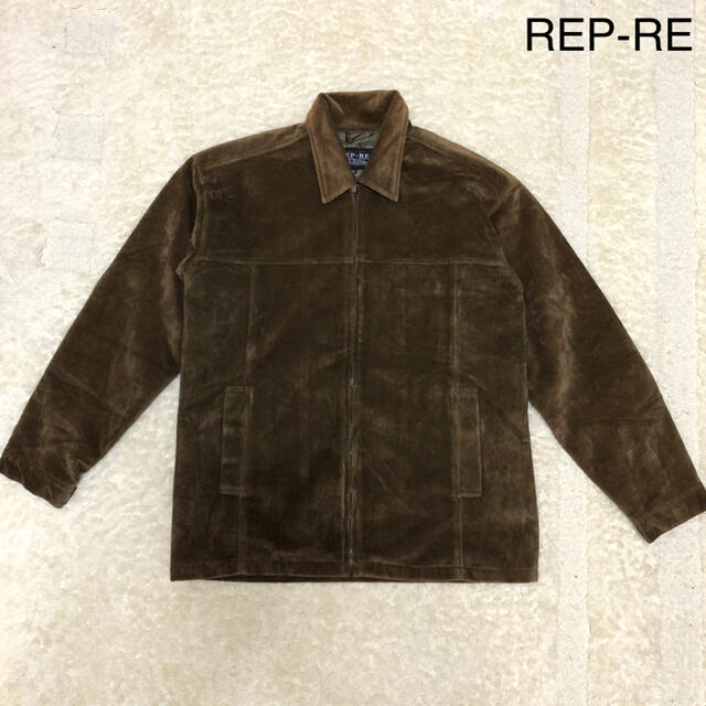 【新品】REP-RE スウェードジャケット ブラウン メンズのジャケット/アウター(カバーオール)の商品写真