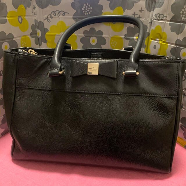 ♠︎kate spade♠︎トートバッグ ハンドバッグ　ブラックレザー