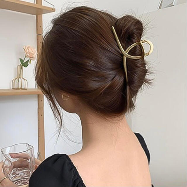 バンスクリップ ゴールド ヘアクリップ ヘアピン バレッタ 韓国 レディースのヘアアクセサリー(バレッタ/ヘアクリップ)の商品写真