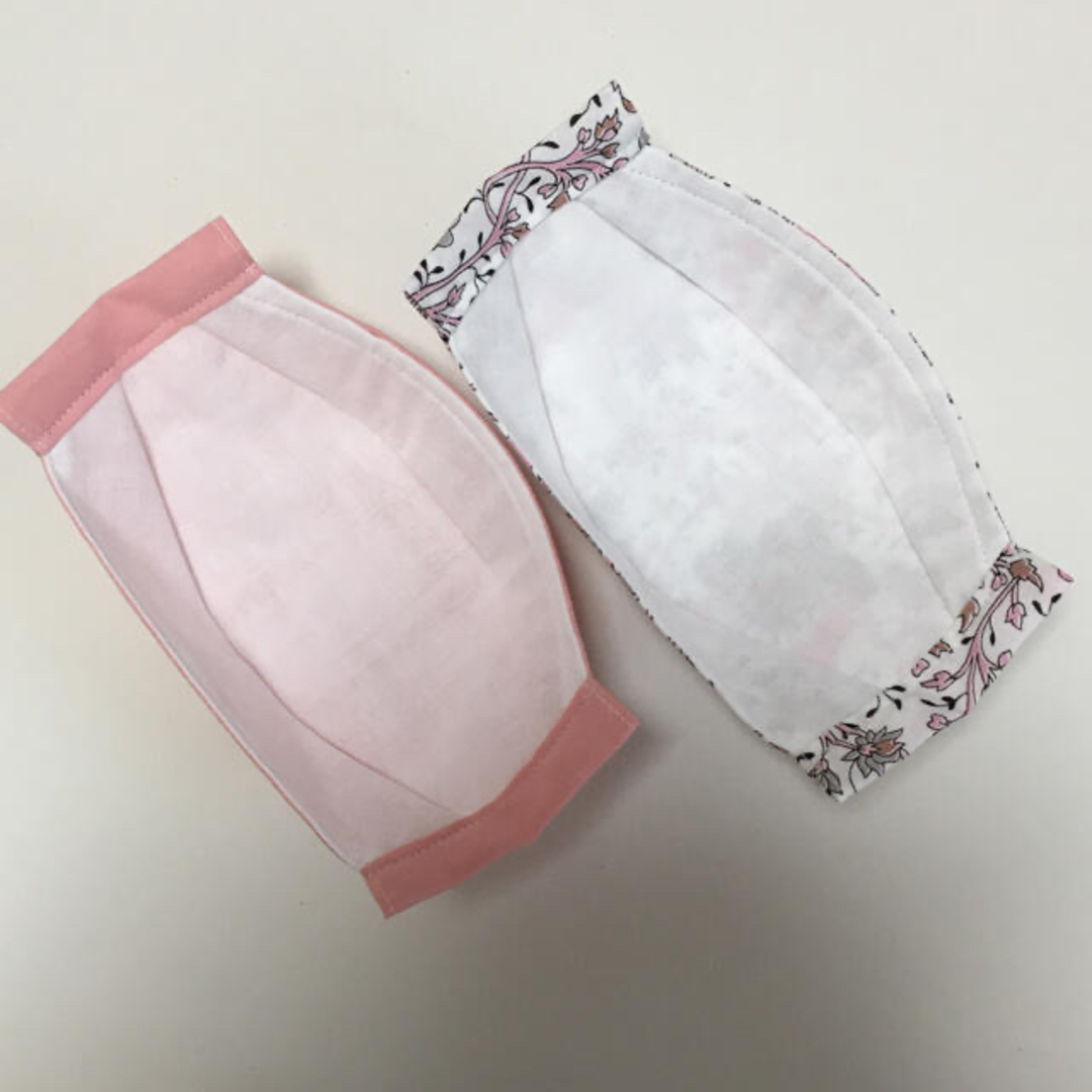 【ピンクのみ】  折り上げ　インナーマスク　カバーマスク ハンドメイドのハンドメイド その他(その他)の商品写真