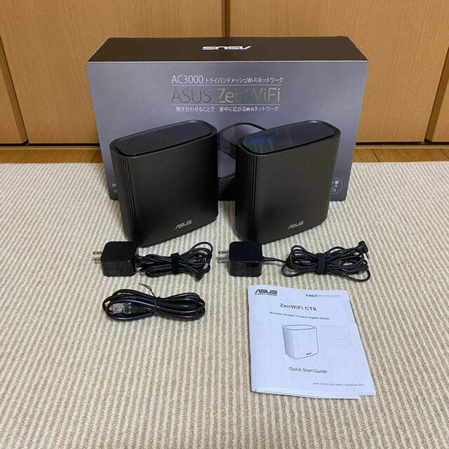 ASUS 無線メッシュルーター ZenWiFi CT8 AC3000 2台セット スマホ/家電/カメラのPC/タブレット(PC周辺機器)の商品写真