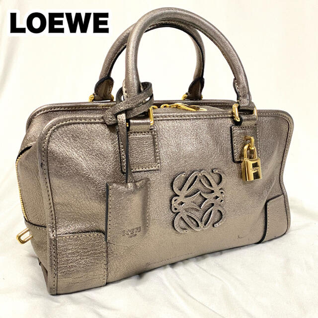 ハンドバッグLOEWE ロエベ アマソナ28 アナグラム ハンドバッグ カデナ レザー