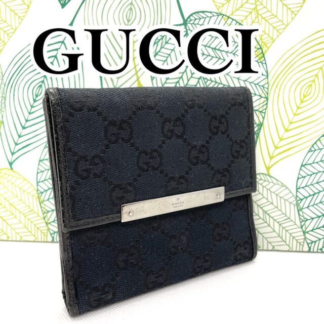 Gucci - 美品！グッチ Wホック財布 二つ折り財布 ロゴプレートＧＧ