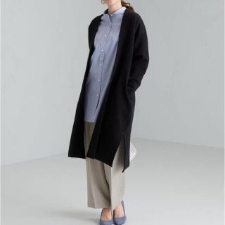 ユナイテッドアローズグリーンレーベルリラクシング(UNITED ARROWS green label relaxing)のFFC ダブルフェイス ロング カーディガン　ガウン　ニットコート(カーディガン)