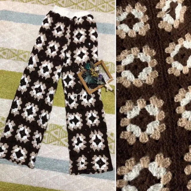 vintage granny knit remake pants