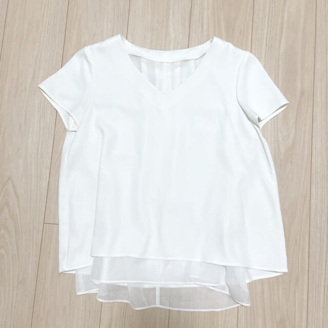 NATURAL BEAUTY BASIC(ナチュラルビューティーベーシック)のNATURAL BEAUTY BASIC　ティアードシフォンブラウス　M レディースのトップス(シャツ/ブラウス(半袖/袖なし))の商品写真