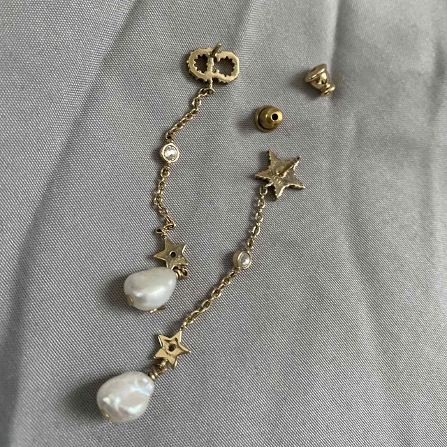 正規品 Dior SHINY-D ピアス パール ロングピアス 【中古】 www