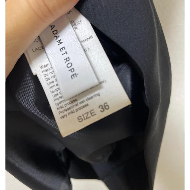 ADAM ET ROPE' アダムエロペ レース切替ワンピース ブラックの通販 by