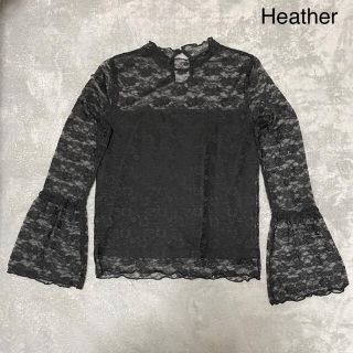 ヘザー(heather)のHeather レースブラウス ブラック(シャツ/ブラウス(長袖/七分))