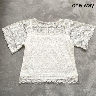 ワンウェイ(one*way)のone way レーストップス カットソー ホワイト(シャツ/ブラウス(半袖/袖なし))