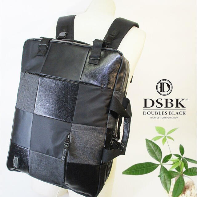 HARVEST LABEL(ハーヴェストレーベル)のDSBK DOUBLES BLACK 3WAY リュック 牛革 JEW 3065 メンズのバッグ(バッグパック/リュック)の商品写真