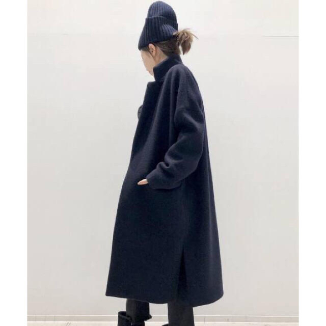 L'Appartement DEUXIEME CLASSE(アパルトモンドゥーズィエムクラス)のL'Appartement Lisiere Side Slit Coatネイビー レディースのジャケット/アウター(ロングコート)の商品写真