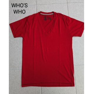 フーズフー(WHO'S WHO)のWHO'S WHO gallery Vネック赤Tシャツ/フーズフーカットソー(Tシャツ/カットソー(半袖/袖なし))