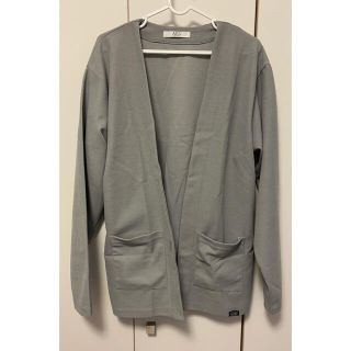 アズールバイマウジー(AZUL by moussy)のダブルフェイストッパーカーディガン グレーLサイズ(カーディガン)