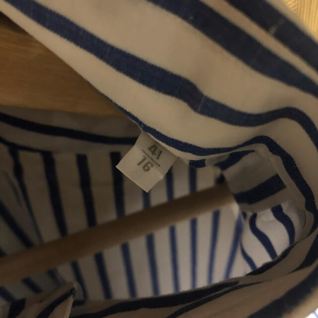 TOMORROWLAND(トゥモローランド)のトゥモローランド　シャツ　メンズ　ストライプ　ホワイト　ブルー　コットン　41 メンズのトップス(シャツ)の商品写真