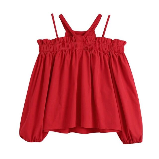 ZARA(ザラ)の🌰9月新作🌾5887◆red レッド オフショル ブラウス レディースのトップス(シャツ/ブラウス(長袖/七分))の商品写真