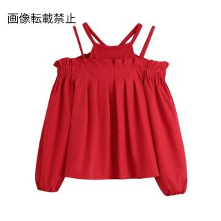 ザラ(ZARA)の🌰9月新作🌾5887◆red レッド オフショル ブラウス(シャツ/ブラウス(長袖/七分))