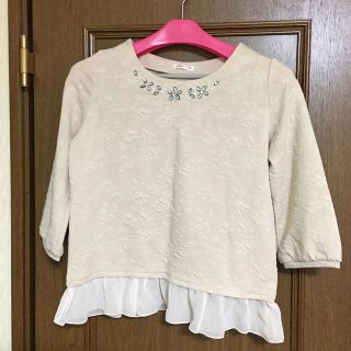 ハニーズ(HONEYS)の【中古】ハニーズ☆ビジュー付裾フリル七分袖トップス(カットソー(長袖/七分))