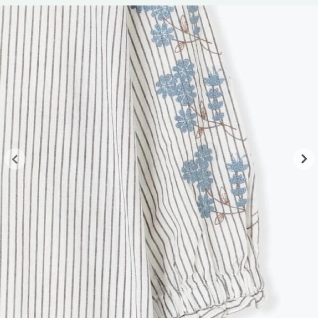 SM2(サマンサモスモス)のSM2  綿麻袖刺繍ボートネックブラウス レディースのトップス(シャツ/ブラウス(半袖/袖なし))の商品写真