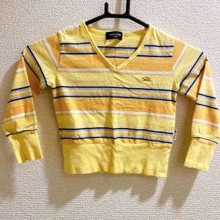 コムサイズム(COMME CA ISM)の110cmボーダーカットソー イエローオレンジ長袖トップス(Tシャツ/カットソー)