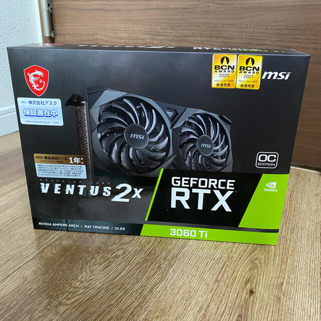 PCパーツMSI RTX 3060Ti VENTUS 2X 8G OCV1 LHR