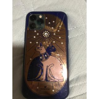 スワロフスキー(SWAROVSKI)のSwarovski スワロフスキー　スマホケース  猫　iPhone11Pro(iPhoneケース)