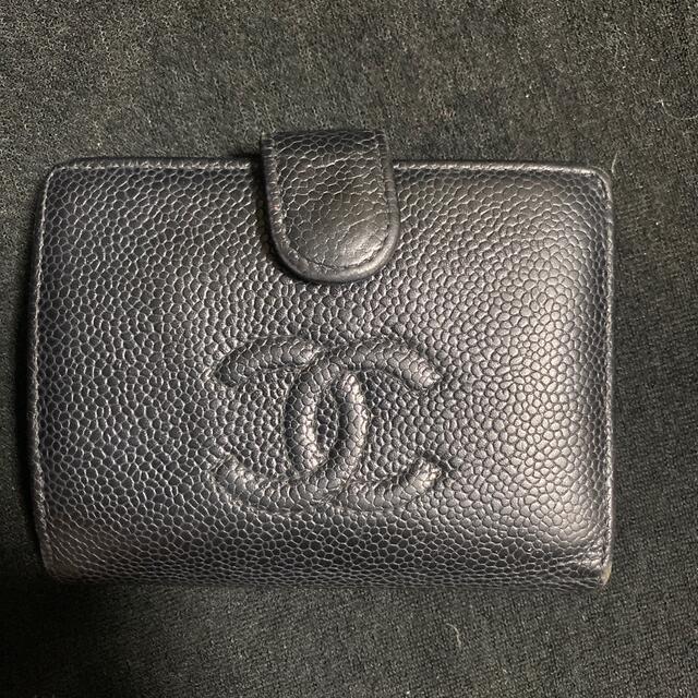 CHANEL     2つ折り財布　黒