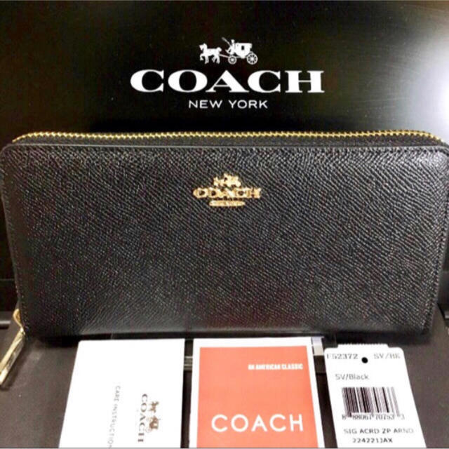 COACH(コーチ)のプレゼント用一番人気❤️コーチ クロスグレインレザー ラウンドファスナー長財布 メンズのファッション小物(長財布)の商品写真