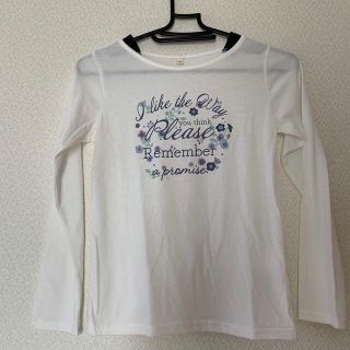 女児　ロングTシャツ　白(Tシャツ/カットソー)