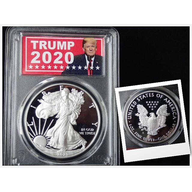 2020年アメリカイーグル$1銀貨トランプ大統領ラベル-