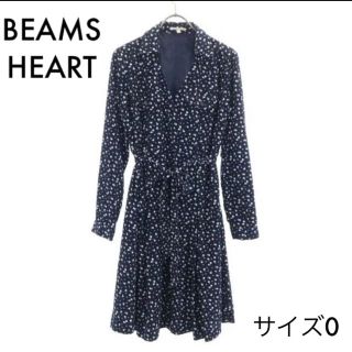 ビームス(BEAMS)のビームスハート 花柄 ワンピース 0 ネイビー BEAMS HEART(ひざ丈ワンピース)