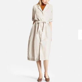 ユニクロ(UNIQLO)のコットンリネンワンピース UNIQLO(ロングワンピース/マキシワンピース)