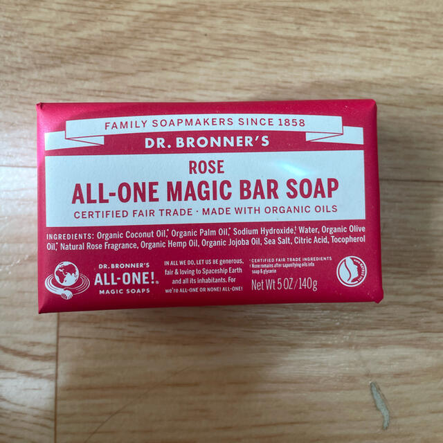 Dr.Bronner(ドクターブロナー)のまとめ割りします！ドクターブロナー　マジックソープバー　RO(ローズ) 140g コスメ/美容のボディケア(ボディソープ/石鹸)の商品写真