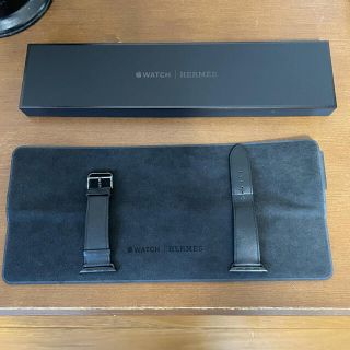 エルメス(Hermes)のベルトのみ　Apple Watch HERMES ヴォー・スウィフト(黒)(レザーベルト)