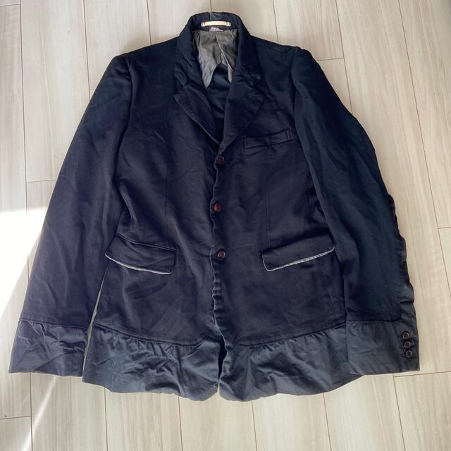 名作　ドッキングジャケット　ポリ縮絨　黒×黒　エバーグリーン　Lサイズ