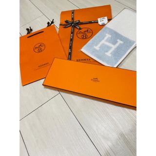 エルメス(Hermes)のHERMES エルメス　ハンドタオル（BLUE）おまけ付き(ハンカチ)