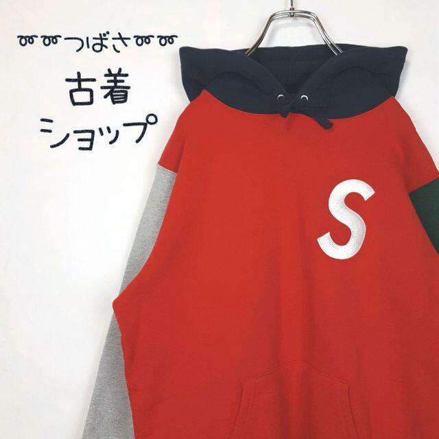 【新品・タグ付】シュプリーム☆刺繍パイルロゴ　Sロゴ　肉厚パーカー　即完売モデル