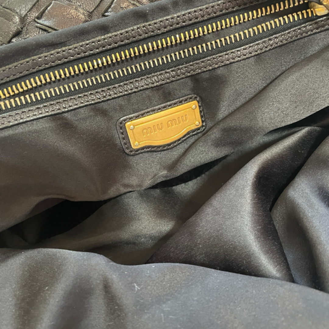 miu miu ミュウミュウ レザー ハンドバッグ 保管袋付 miu miu ミュウミュウ レザー ハンドバッグ 保管袋付