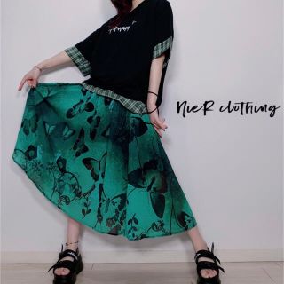 【ヒロちゃん様専用】 EMERALD BUTTERFLY SHEER SKIRT(ロングスカート)