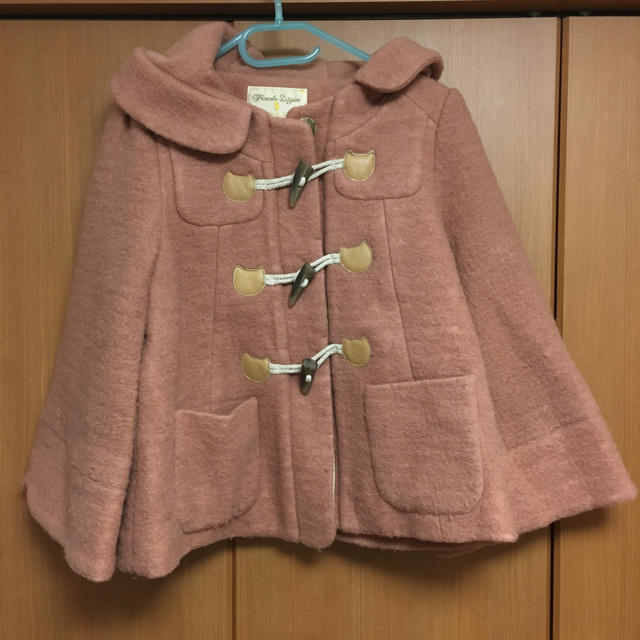 国産原料100% フランシュリッペもこもこショートダッフルコートピンク