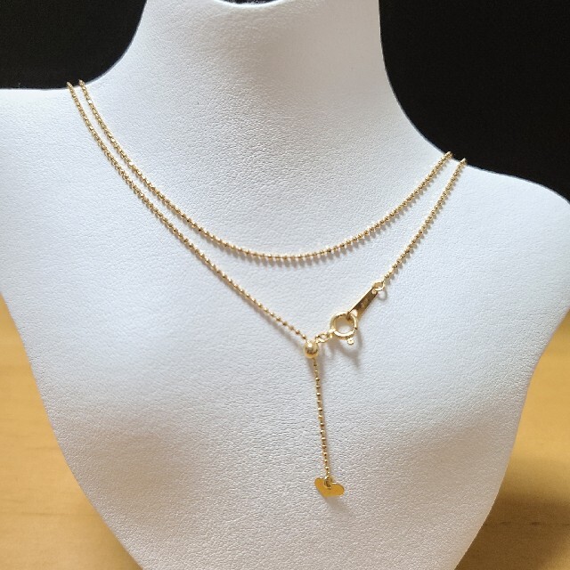 最愛 k18YG/WG二色ダイヤモンドカットボールネックレス ネックレス
