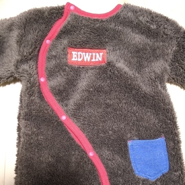EDWIN(エドウィン)のEDWIN☆エドウィン☆もこもこ長袖ロンパースツーウェイオール☆50〜70cm キッズ/ベビー/マタニティのベビー服(~85cm)(ロンパース)の商品写真