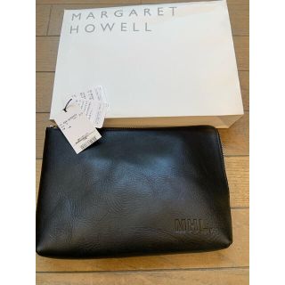 マーガレットハウエル(MARGARET HOWELL)の【エマ様専用】【新品】マーガレットハウエル　牛革　黒ポーチ(ポーチ)