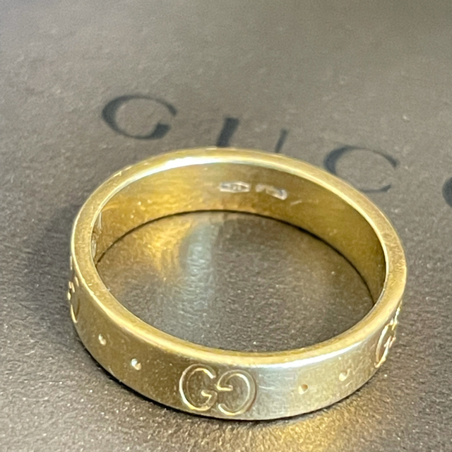 Gucci(グッチ)のGucci アイコンリング　750 イエローゴールド　10号　used レディースのアクセサリー(リング(指輪))の商品写真