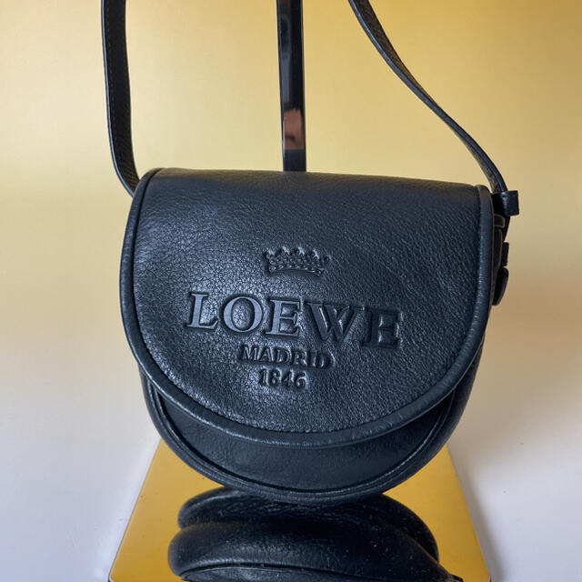 LOEWE 極美品 黒 ヴィンテージ ショルダーバッグ ヘリテージ ロエベ