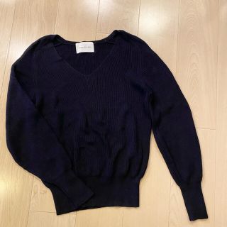 アダムエロぺ(Adam et Rope')の美品　ADAM ET ROPE  コットン ニット　ネイビー　紺　綿(ニット/セーター)