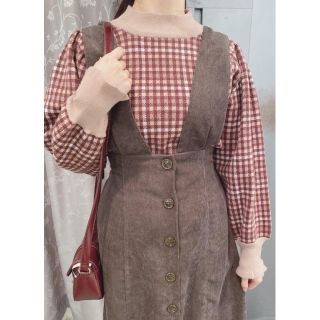 マジェスティックレゴン(MAJESTIC LEGON)のチェックパターンニット ＆ コーデュロイハイウエストワンピ 計2点セット(ニット/セーター)